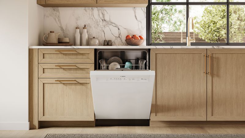 24" Bosch 100 Series Dishwasher in White - SHE2ADF2N