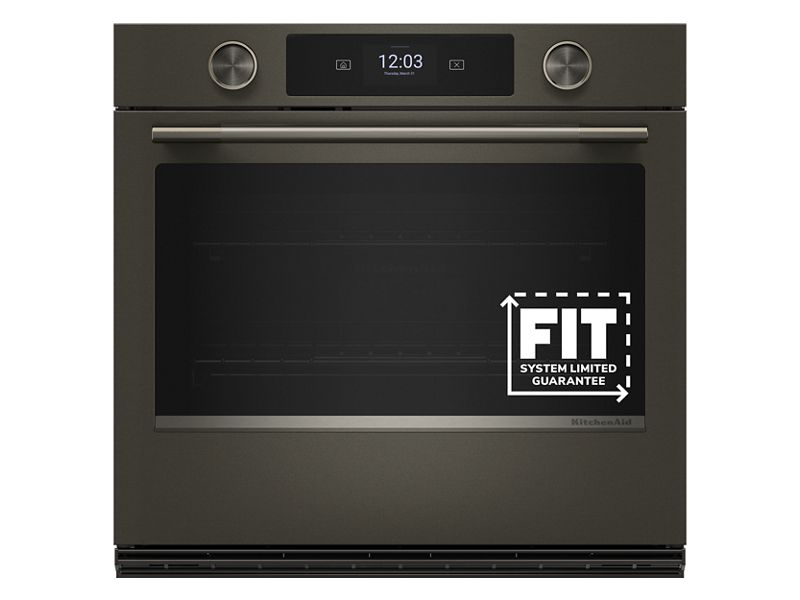 30" Kitchenaid Smart Electric Single Wall Oven with Intelligent Cooking Camera in Black Ore - KOES930SBE