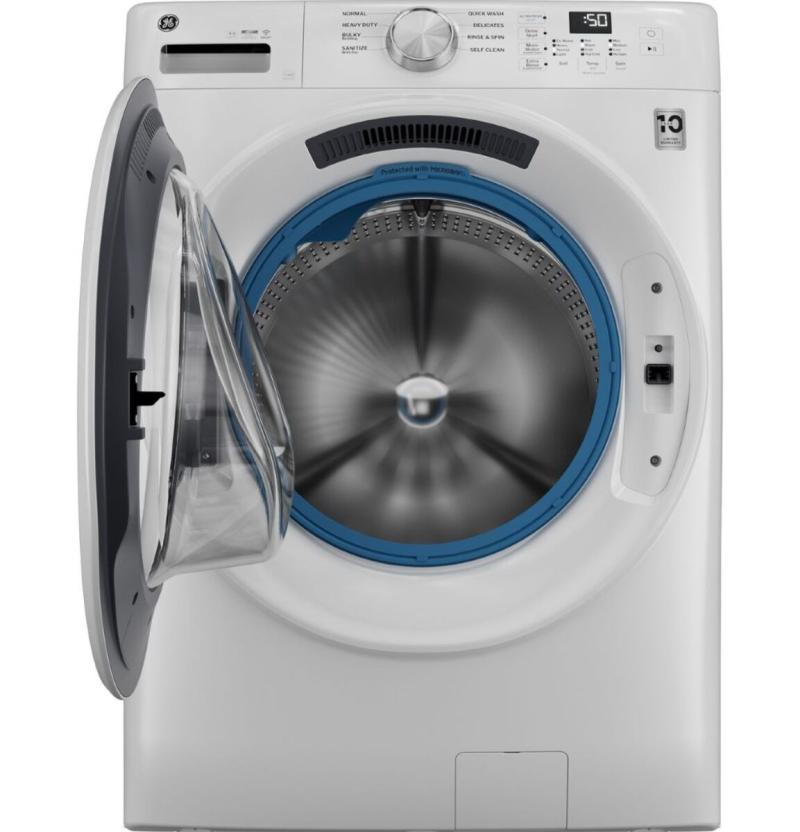 28" GE 5.3 cu. ft. Capacity Front Load Washer with UltraFresh Vent System White - GFW350SSYWW