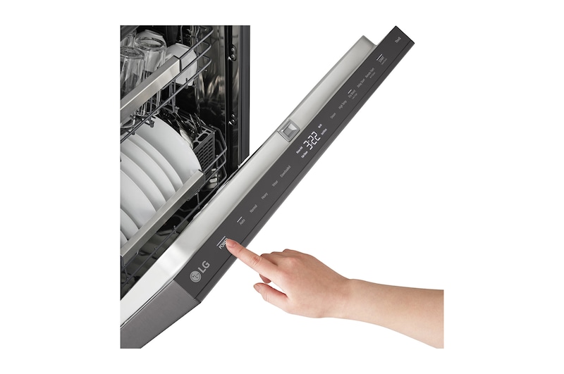 24" LG FlushFit 44 dB Top Control Dishwasher in Black Stainless - LDNPM654D
