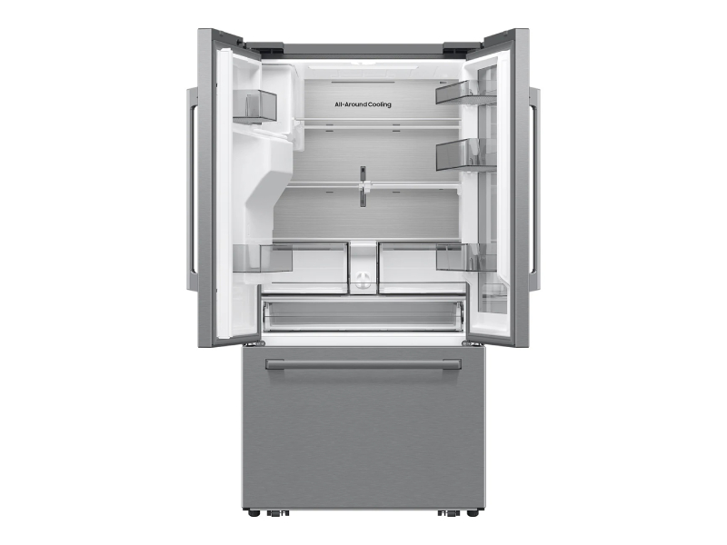 Samsung 29 Cu. Ft. Bespoke AI 3-Door French Door Refrigerator with AutoView and Zero Clearance Fit in Stainless Steel - RF80H30CERAA