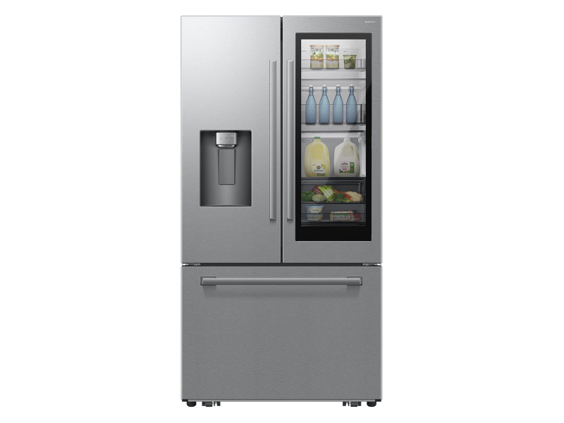 Samsung 29 Cu. Ft. Bespoke AI 3-Door French Door Refrigerator with AutoView and Zero Clearance Fit in Stainless Steel - RF80H30CERAA