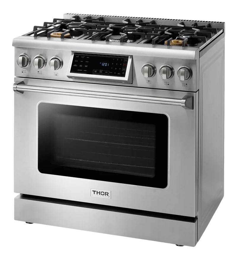 36" ThorKitchen Professional Tilt Panel Gas Range - TRG3601