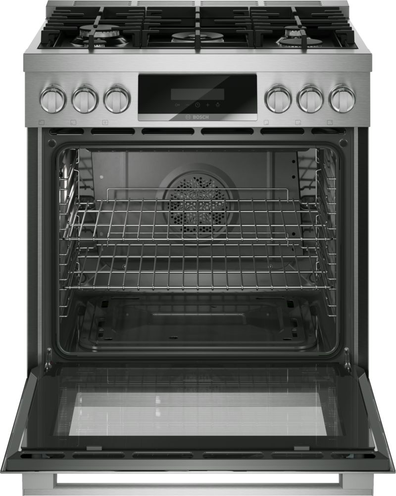 30" Bosch 800 Series Gas Freestanding Range in Stainless Steel - HGS8057UC