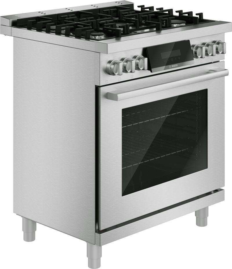 30" Bosch 800 Series Gas Freestanding Range in Stainless Steel - HGS8057UC