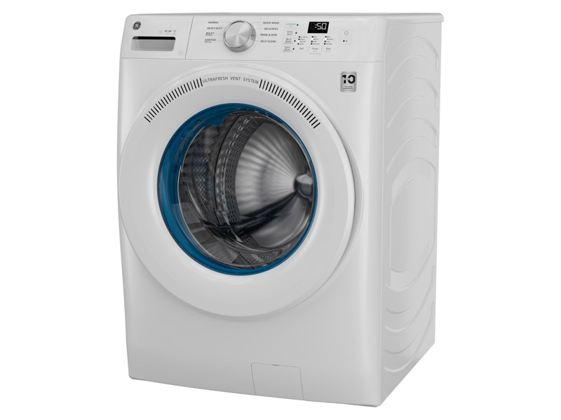 28" GE 5.3 Cu. Ft. Front Load Washer and 7.8 Cu. Ft. Electric Dryer and Stack Bracket Kit - GFA28KITN-GFW350SSYWW-GFD35ESMYWW
