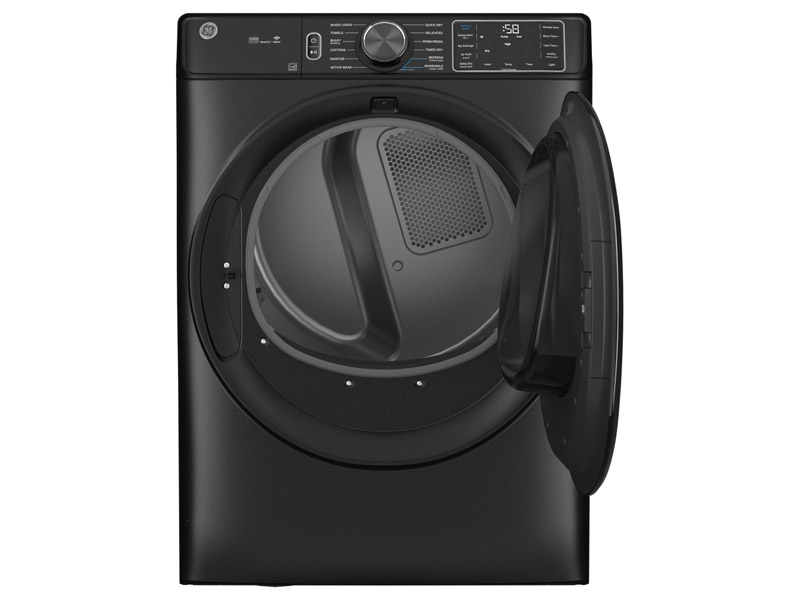 28" GE 5.8 Cu. Ft. Smart Front Load Steam Washer and 7.8 Cu. Ft. Electric Dryer and Stack Bracket Kit - GFA28KITN-GFW655SPVDS-GFD65ESMVDS