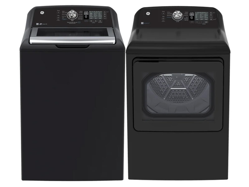 27" GE 5.3 Cu. Ft. Top Load Washer and 7.4 Cu. Ft. Top Load Electric Dryer - GTW681BMRDG-GTD68EBMRDG