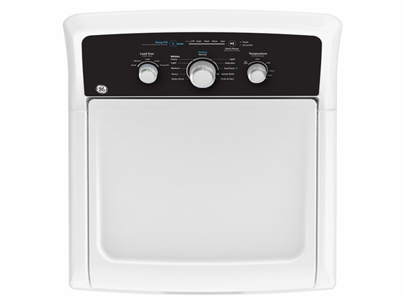 27" GE 4.4 Cu Ft. Top Load Washer and 6.2 Cu. Ft. Top Load Electric Dryer - GTW334BMRWS-GTX34EBMRWS