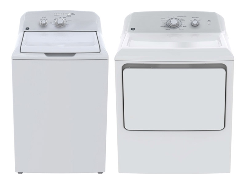 GE 4.4 Cu. Ft. Washer and 6.2 Cu. Ft. Electric Dryer - GTW302BMPWW-GTD32EBMPWW