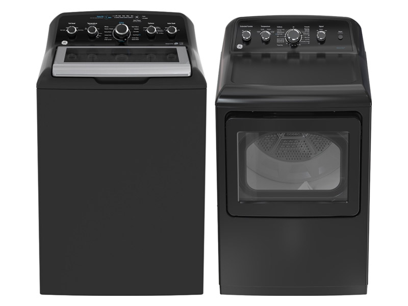 27" GE 7.2 Cu. Ft. Top Load Electric Dryer and 4.9 Cu. Ft. Top Load Washer - GTD49EBMRDG-GTW491BMRDG