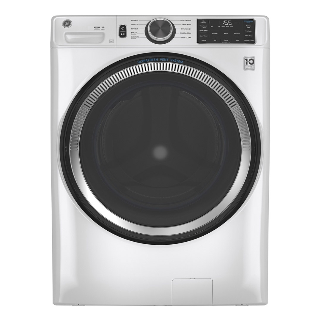 28" GE Front Load Washer With Built-in Wifi And Electric Dryer With Built-in Wifi - GFW550SMNWW-GFD55ESMNWW