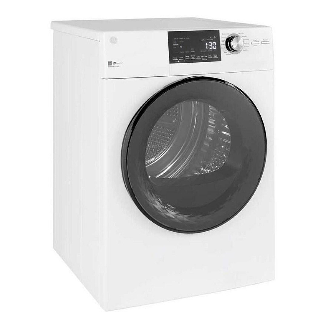 24" GE 2.8 Cu. Ft. Capacity Stainless Steel Drum Front Load Washer and 4.1 Cu. Ft. Front Load Electric Dryer - GFW148SSMWW-GFT14JSIMWW