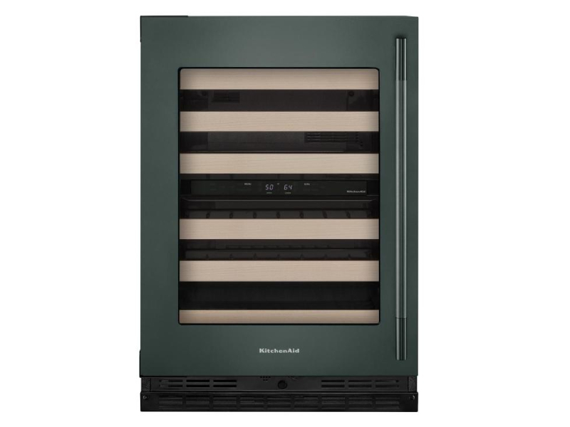 24" KitchenAid Undercounter Wine Cellar with Full-Extension Wood-Front Racks - KUWL524SJP