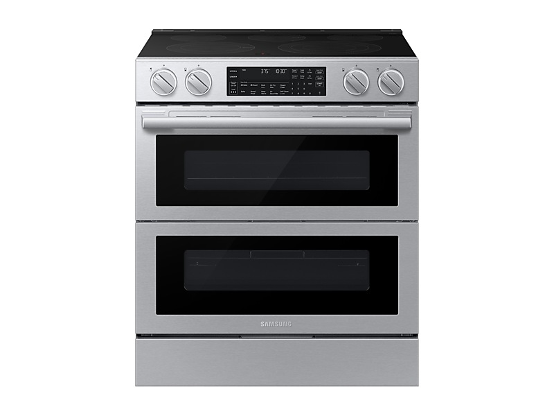 Samsung 6.3 Cu. Ft. Electric Slide-In Range with 90H Flex Duo True Convection Air Fry Max and Illuminated Precision Knobs - NSE90H63DRAC