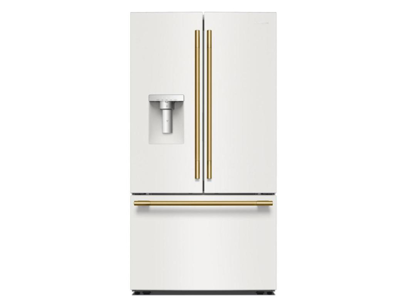 36" Kitchenaid 30 Cu. Ft. French Door Refrigerator with Exterior Water and Ice Dispenser and Wood-Look Sliding Tray in Porcelain White - KRFF436SPL