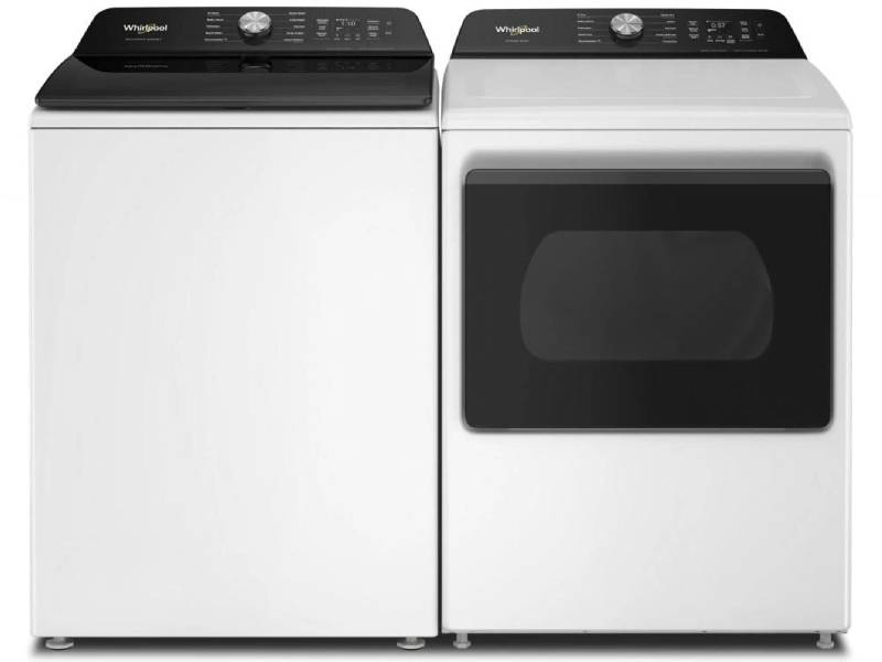 Whirlpool Top Load Washer & Smart Electric Dryer - WTW8509TW-YWED8509TW